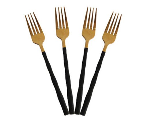 Jogo de Garfos de Sobremesa em Inox Preto lll, multicolor | WestwingNow