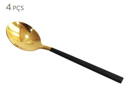Jogo de Colheres para de Sobremesa em Inox Preto | Westwing
