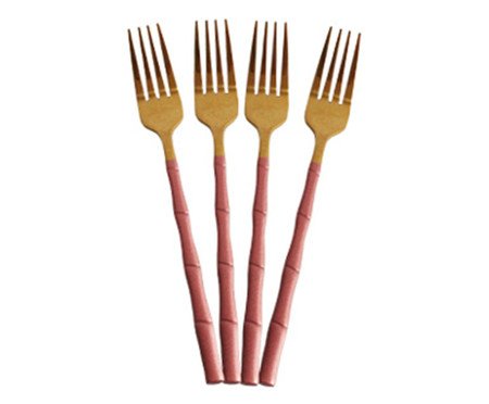 Jogo de Garfos de Sobremesa em Inox Rosa | Westwing