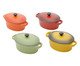 Jogo de Mini Cocotte Ovais em Porcelana Colors - 04 Peças, Multicolorido | WestwingNow