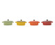 Jogo de Mini Caçarolas Ovais em Porcelana Colors - 04 Peças, Multicolorido | WestwingNow