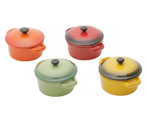 Jogo de Caçarolas em Porcelana Colors - 04 Peças, Multicolorido | WestwingNow
