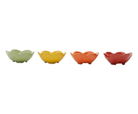 Jogo de Petisqueiras em Porcelana Flowers - Colorido | Westwing