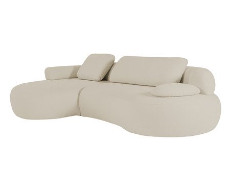 Sofá Chaise Direita Laguna by Elle - Boucle Bege II | Westwing