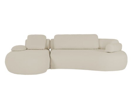 Sofá Chaise Direita Laguna by Elle - Boucle Bege II | Westwing