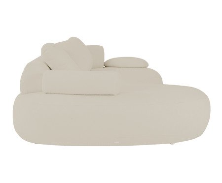 Sofá Chaise Direita Laguna by Elle - Boucle Bege II | Westwing
