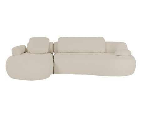 Sofá Chaise Direita Laguna by Elle - Boucle Bege II | Westwing