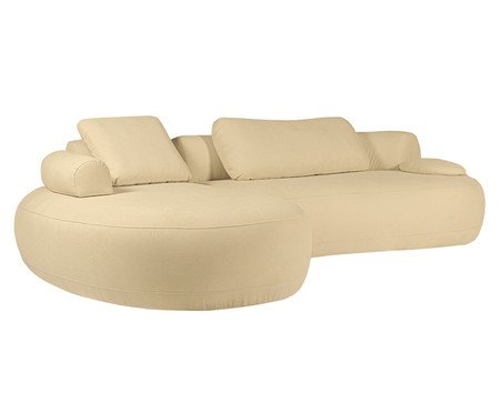Sofá Chaise Direita Laguna by Elle - Boucle Bege II | Westwing