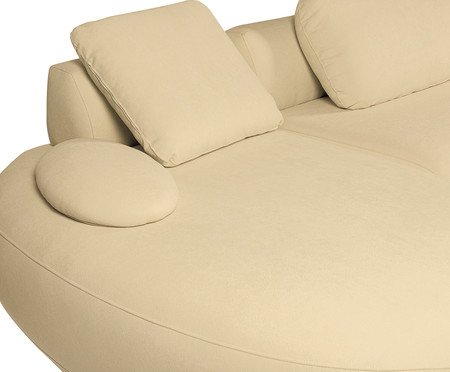 Sofá Chaise Direita Laguna by Elle - Boucle Bege II | Westwing