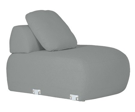 Sofá Módulo Lateral Direito Laguna by Elle - Boucle Cinza | Westwing