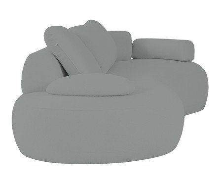 Sofá Lateral Direta Estendida Laguna by Elle - Boucle Cinza VII | Westwing