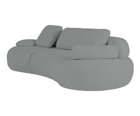 Sofá Lateral Direta Estendida Laguna by Elle - Boucle Cinza VII | Westwing