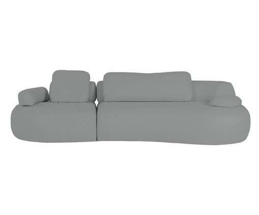 Sofá Lateral Direta Estendida Laguna by Elle - Boucle Cinza VII, Cru | WestwingNow