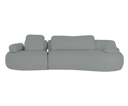 Sofá Lateral Direta Estendida Laguna by Elle - Boucle Cinza VII | Westwing