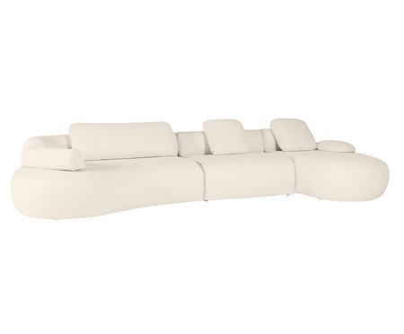 Sofá Chaise Esquerda Laguna by Elle - Boucle Off-White VIII | Westwing