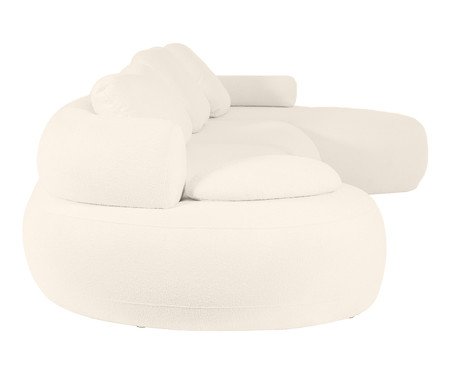 Sofá Chaise Esquerda Laguna by Elle - Boucle Off-White VIII | Westwing