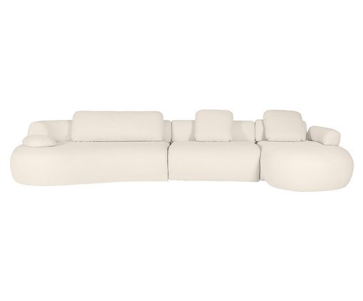 Sofá Laguna by Elle - Chaise Direita Boucle Off White VIII, Cru | WestwingNow