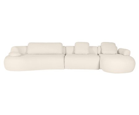 Sofá Chaise Esquerda Laguna by Elle - Boucle Off-White VIII | Westwing