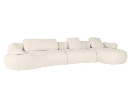 Sofá Chaise Esquerda Laguna by Elle - Boucle Off-White VIII | Westwing
