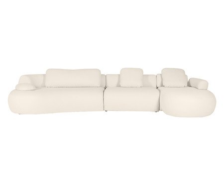 Sofá Chaise Esquerda Laguna by Elle - Boucle Off-White VIII | Westwing