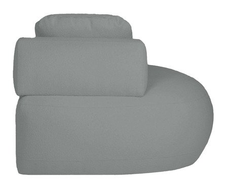 Sofá Módulo Chaise Direita Laguna by Elle - Boucle Cinza | Westwing