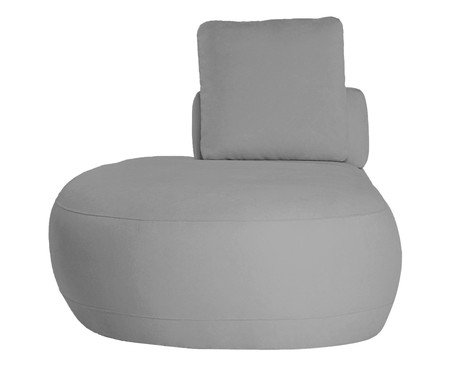 Sofá Módulo Chaise Direita Laguna by Elle - Boucle Cinza | Westwing