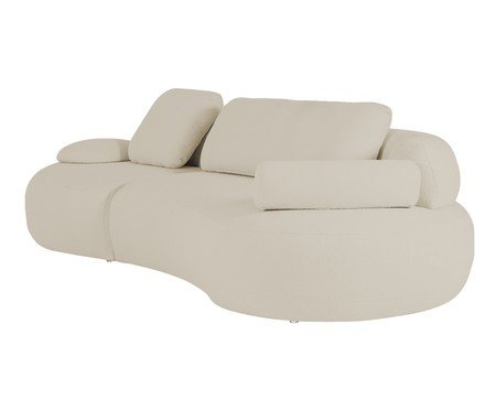 Sofá Laguna by Elle - Lateral Direta Estendida  - Boucle Bege VII | Westwing