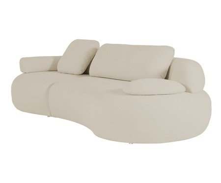 Sofá Laguna by Elle - Lateral Direta Estendida  - Boucle Bege VII | Westwing