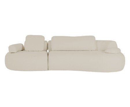 Sofá Laguna by Elle - Lateral Direta Estendida  - Boucle Bege VII | Westwing