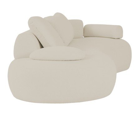 Sofá Laguna by Elle - Lateral Direta Estendida  - Boucle Bege VII | Westwing
