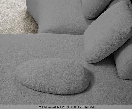 Sofá Chaise Direita Laguna by Elle - Boucle Cinza V | Westwing