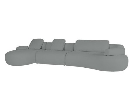 Sofá Chaise Direita Laguna by Elle - Boucle Cinza V | Westwing