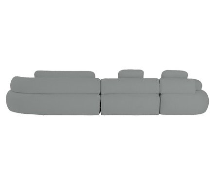 Sofá Chaise Direita Laguna by Elle - Boucle Cinza V | Westwing