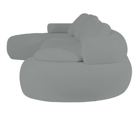 Sofá Chaise Direita Laguna by Elle - Boucle Cinza V | Westwing