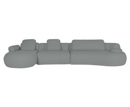 Sofá Chaise Direita Laguna by Elle - Boucle Cinza V | Westwing