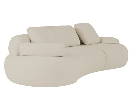 Sofá Lateral Esquerda Estendida Laguna by Elle - Boucle Bege III | Westwing