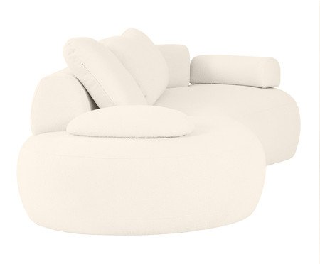 Sofá Lateral Direta Estendida Laguna by Elle - Boucle Off-White VII | Westwing