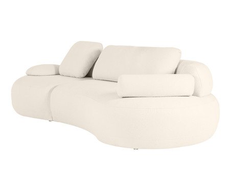 Sofá Lateral Direta Estendida Laguna by Elle - Boucle Off-White VII | Westwing