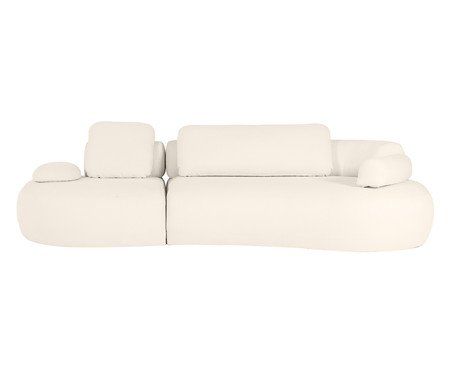 Sofá Lateral Direta Estendida Laguna by Elle - Boucle Off-White VII | Westwing