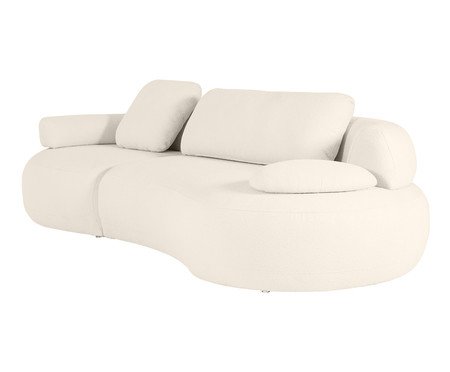 Sofá Lateral Direta Estendida Laguna by Elle - Boucle Off-White VII | Westwing