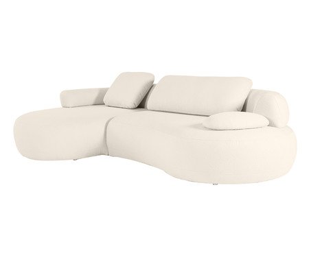 Sofá Chaise Direita Laguna by Elle - Boucle Off-White II | Westwing