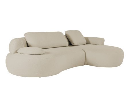 Sofá Chaise Esquerda Laguna by Elle - Boucle Bege VI | Westwing
