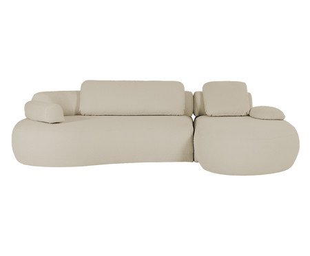 Sofá Chaise Esquerda Laguna by Elle - Boucle Bege VI | Westwing