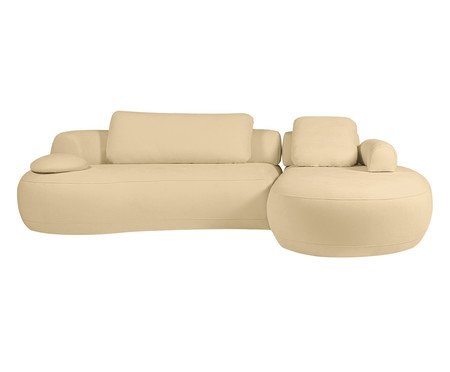 Sofá Chaise Esquerda Laguna by Elle - Boucle Bege VI | Westwing