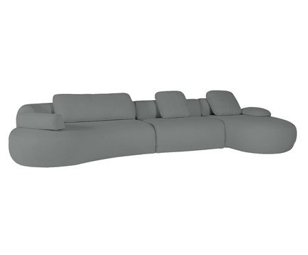 Sofá Chaise Esquerda Laguna by Elle - Boucle Cinza VIII | Westwing