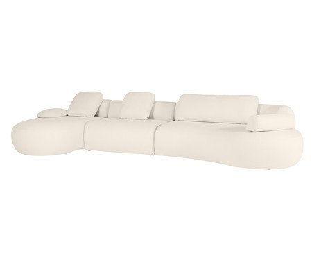 Sofá Chaise Direita Laguna by Elle - Boucle Off-White V | Westwing