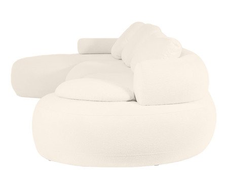 Sofá Chaise Direita Laguna by Elle - Boucle Off-White V | Westwing