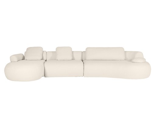 Sofá Laguna by Elle - Chaise Esquerda Boucle Off White V, Cru | WestwingNow