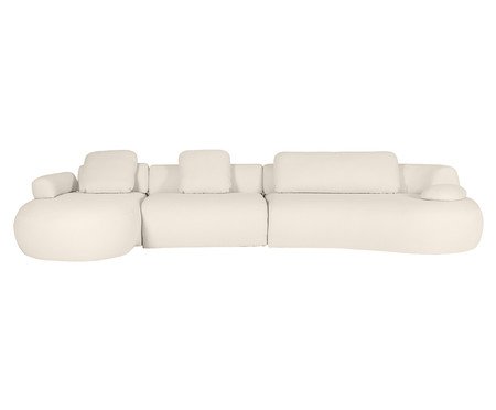 Sofá Chaise Direita Laguna by Elle - Boucle Off-White V | Westwing