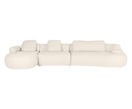 Sofá Chaise Direita Laguna by Elle - Boucle Off-White V | Westwing